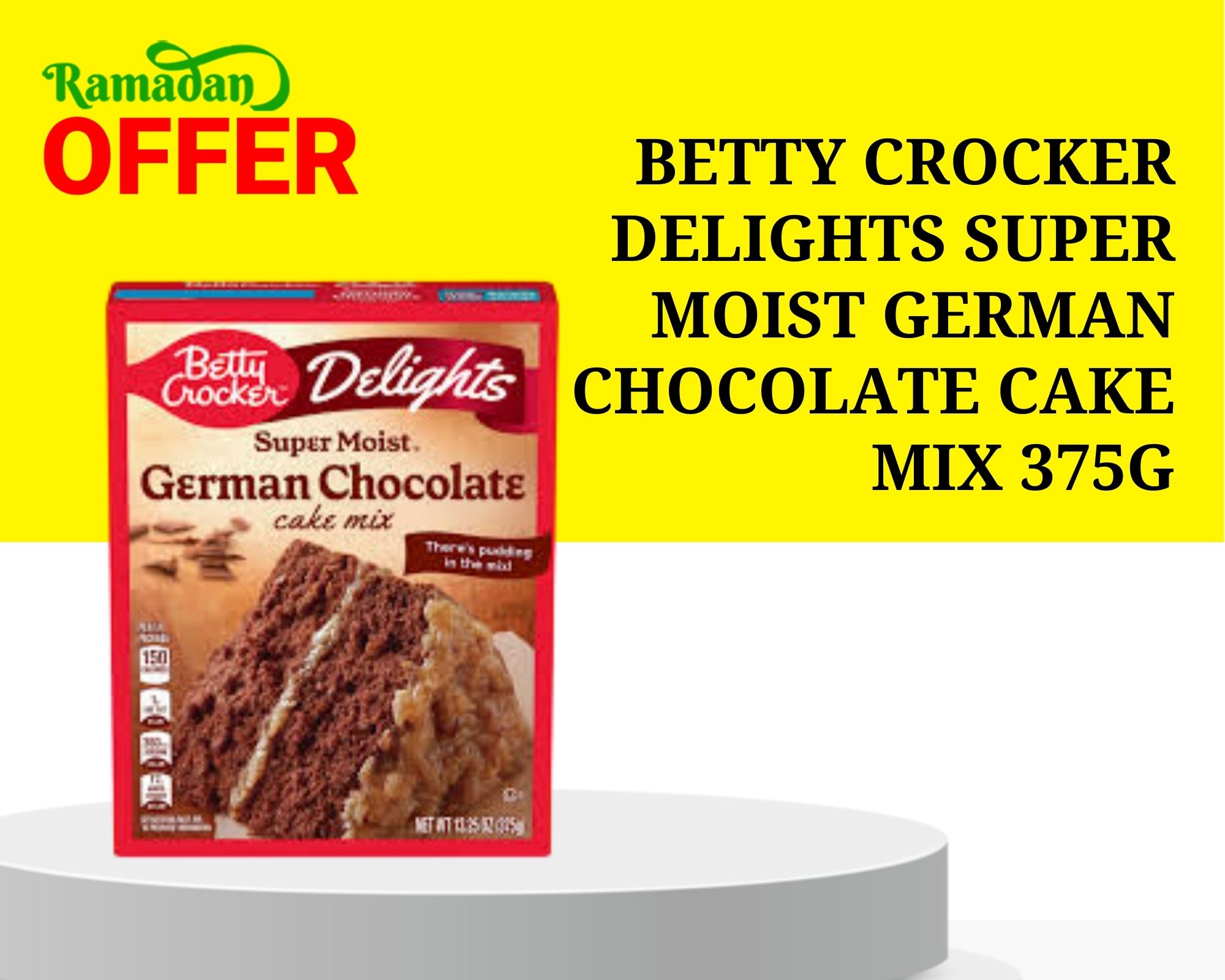 BETTY CROCKER DELIGHTS SUPER MOIST GERMAN CHOCOLATE CAKE MIX 375G