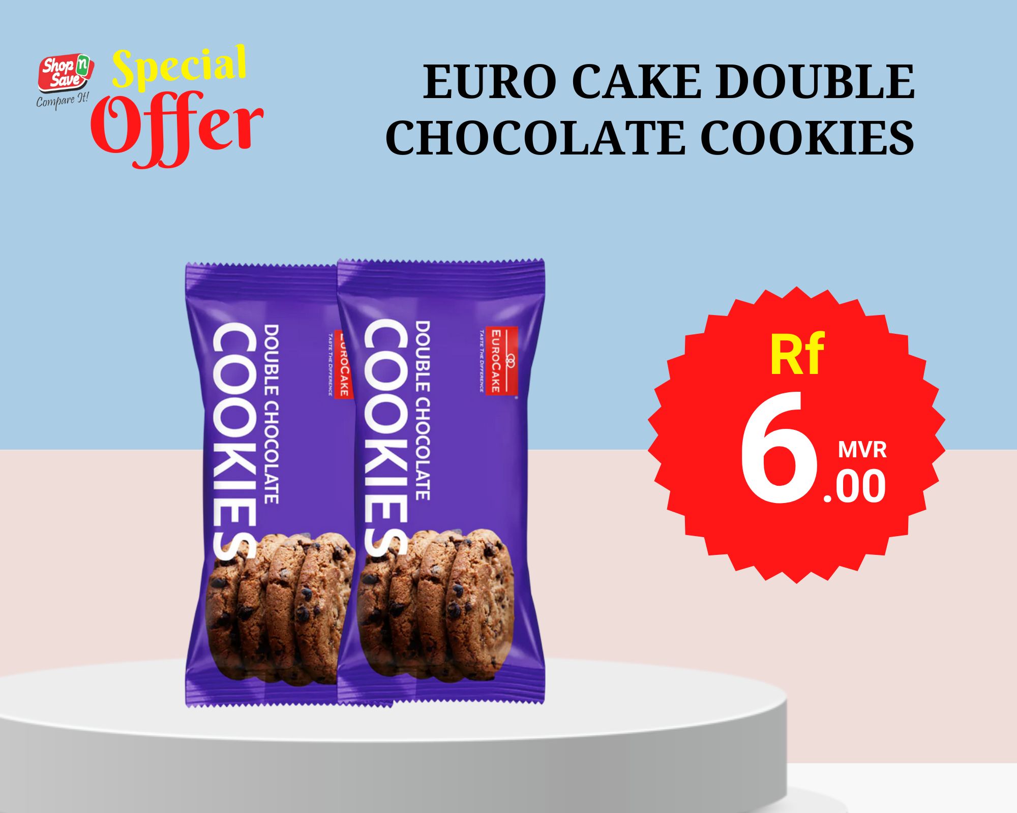 EURO DOUBLE CHOCOLATE COOKIES 36G