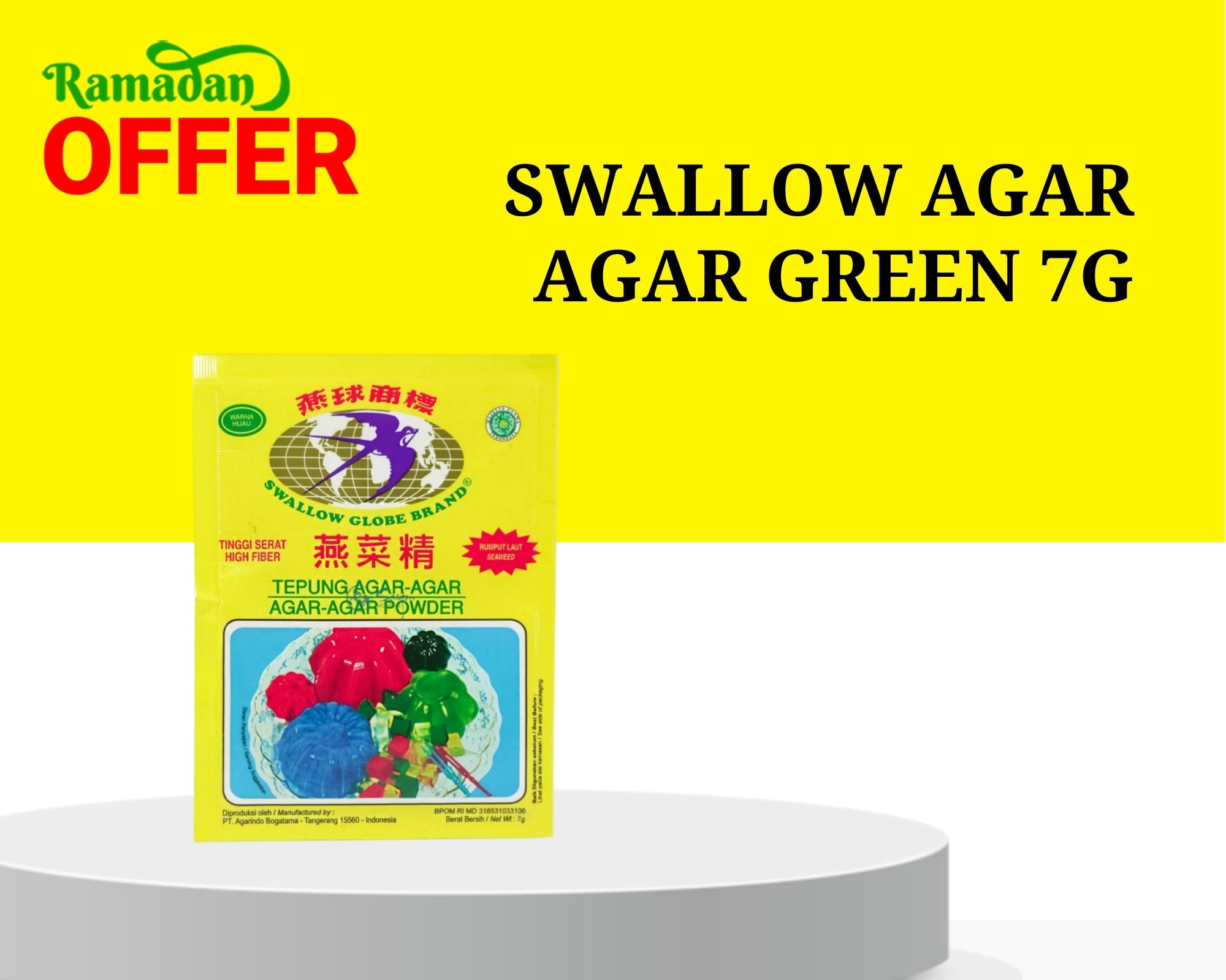 SWALLOW AGAR AGAR GREEN 7G