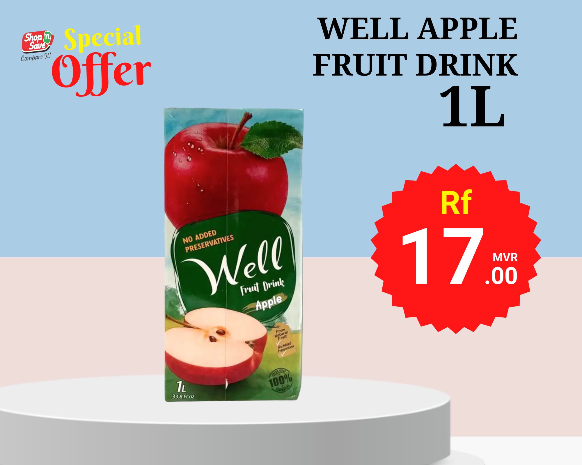 WELL FRUIT DRINK APPLE 1L