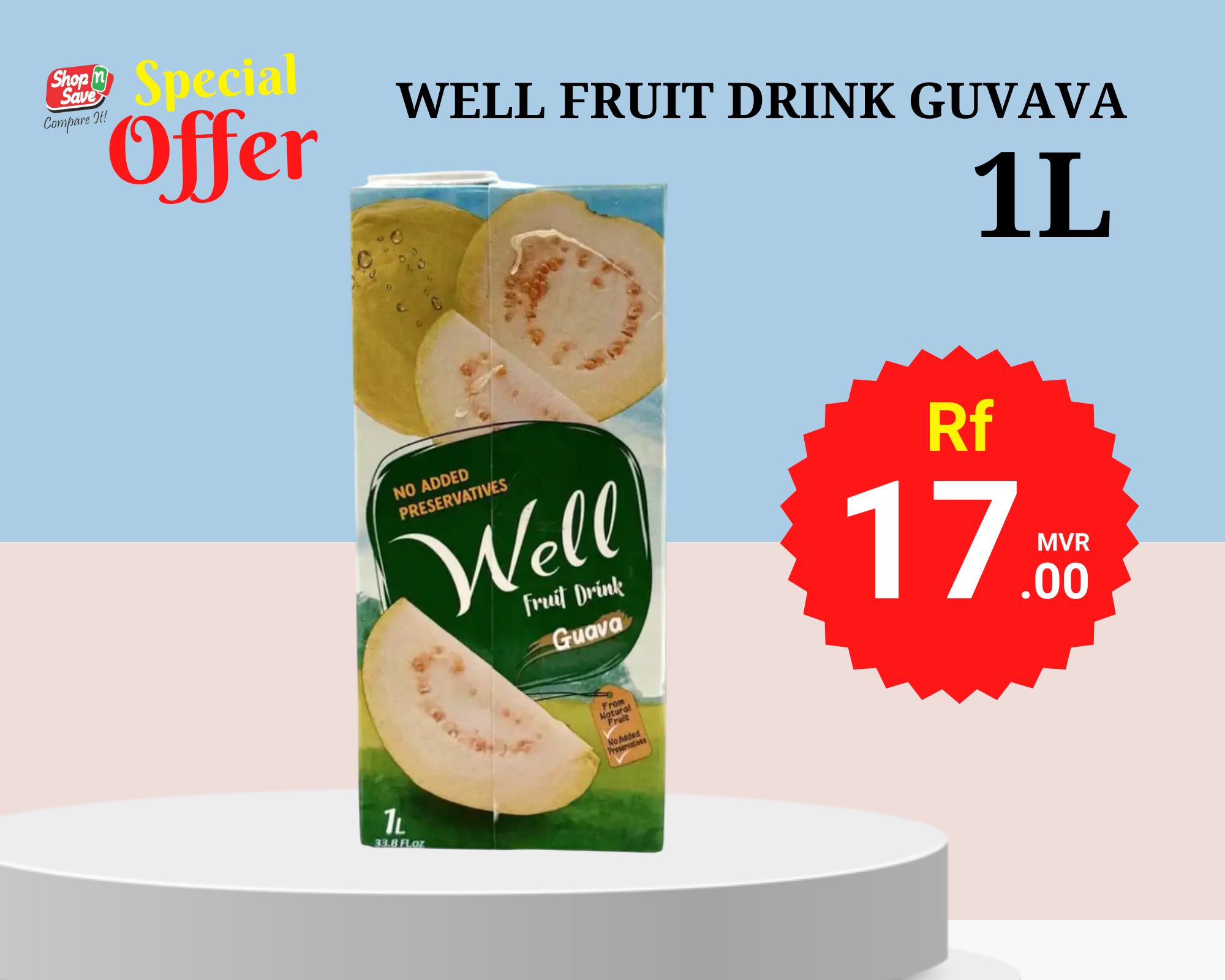 WELL FRUIT DRINK GUVAVA 1L